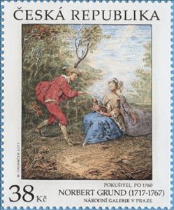 Stamp, Tempter by Norbert Grund (1717–1767), Czech Republic,  , Art, Paintings