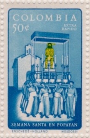 Stamp, Easter week procession in Popayàn, Colombia,  , Easter, Religion, Tourism