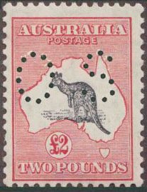 Kangaroo and Map, Perforated Small OS