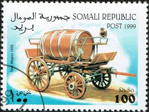 Stamp, Tank Wagon 1856, Cinderellas,  , Cars, Fire-brigade