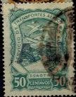 Stamp, Seaplane over Magdalena River "A-U.", Colombia,  , Aircraft, Aviation, Landscapes, Mountains, Rivers, Volcanos