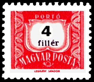 Postage due, inscription 7,4 mm long