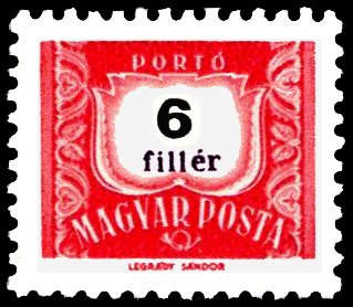 Postage due, inscription 7,4 mm long