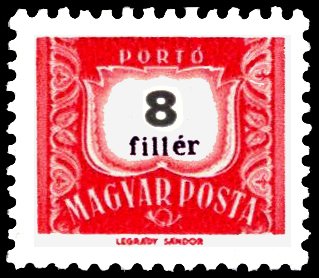 Postage due, inscription 7,4 mm long