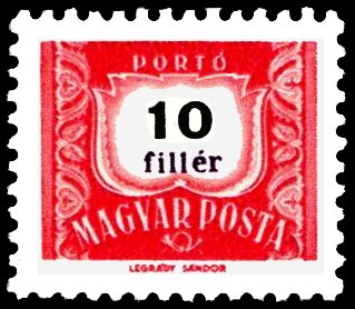 Postage due, inscription 7,4 mm long