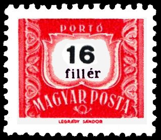 Postage due, inscription 7,4 mm long