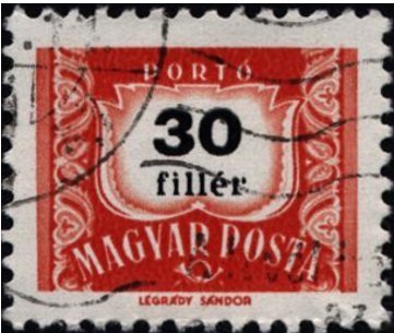 Postage due, inscription 7,4 mm long