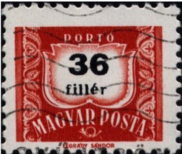 Postage due, inscription 7,4 mm long