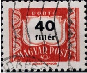 Stamp, Postage due, inscription 7,4 mm long, Hungary,  