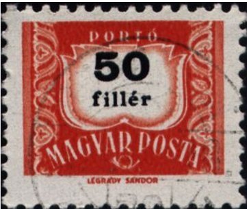 Postage due, inscription 7,4 mm long