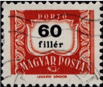 Postage due, inscription 7,4 mm long