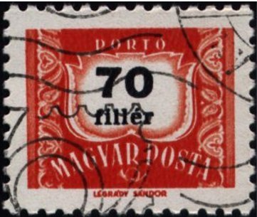 Postage due, inscription 7,4 mm long