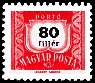 Postage due, inscription 7,4 mm long