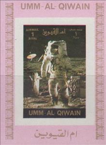 Souvenir Sheet, Astronaut on Moon, Umm al-Qiwain,  , Spacecrafts