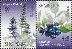 Se-tenant, Albanian Flora, Albania,  , Flowers, Fruits, Plants (Flora)