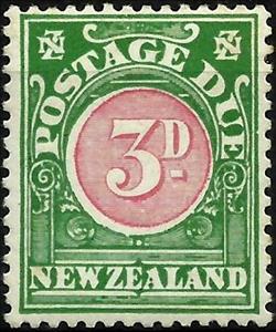 Stamp, Numeral in hatched circle, New Zealand,  , Numbers