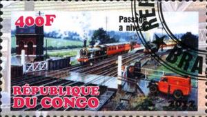 Stamp, Passage a niveau, Cinderellas,  , Locomotives, Railways
