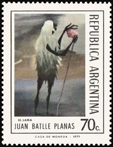 Stamp, "El Lama" by Juan Batlle Planas, Argentina,  , Art, Painters, Paintings