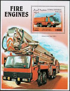 Souvenir Sheet, Metz Firehunter FLF 11000 1990, Cinderellas,  , Cars, Fire-brigade