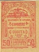 Stamp, Ornaments and Coat of Arms, Colombia,  