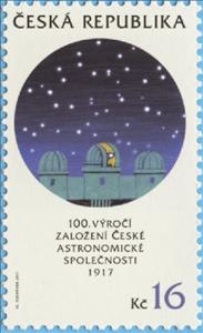 Stamp, 100 years of the Czech Astronomical Society, Czech Republic,  , Astronomers, Astronomy