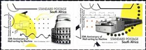 Se-tenant, World Post Day - 50th Anniversary of Mechanized Post Sorting, South Africa,  