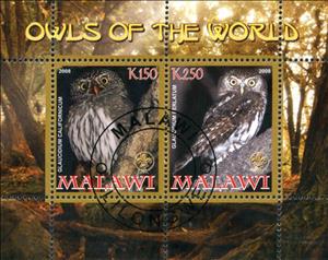Mini Sheet, Owls of the World, Cinderellas,  , Animals (Fauna), Birds, Owls