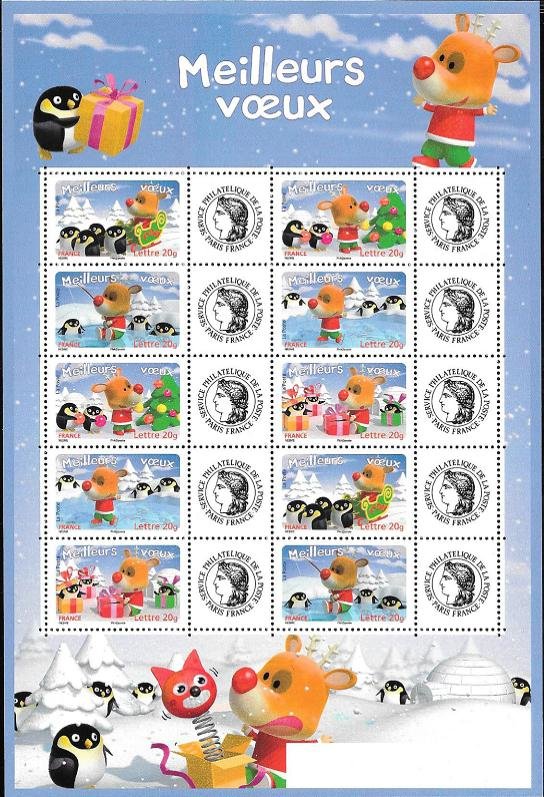 Best wishes : Penguins and reindeer
