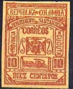 Stamp, Ornaments and Coat of Arms, Colombia,  , Coats of Arms, Locomotives