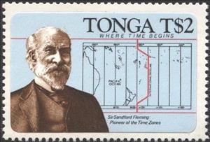 Stamp, Sandford Fleming & Date Line, Tonga,  