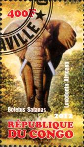 Stamp, Loxodonta Africana, Cinderellas,  , Animals (Fauna), Elephants