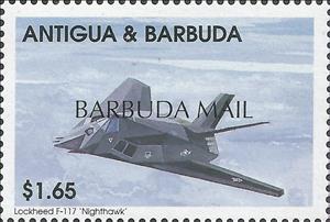 Stamp, Lockheed F-117 "Nighthawk", Barbuda,  , Air Forces, Aircraft, Aviation