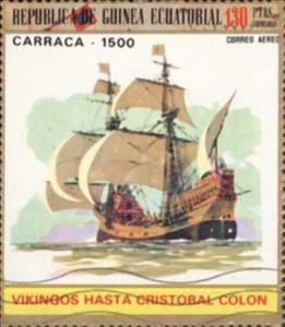Stamp, Carrack (19th cent.), Equatorial Guinea,  , Sailing Ships, Ships