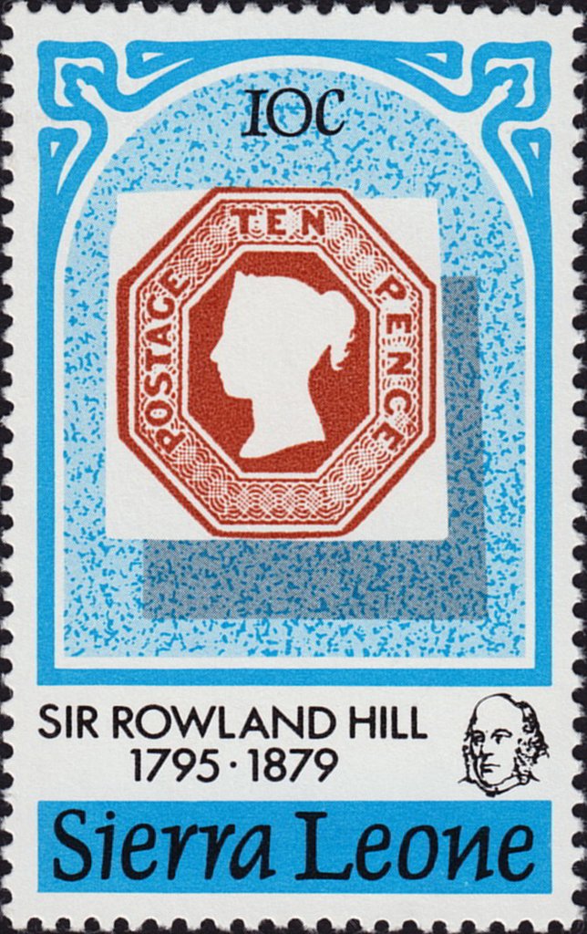 Stamp on stamp - United Kingdom 1848