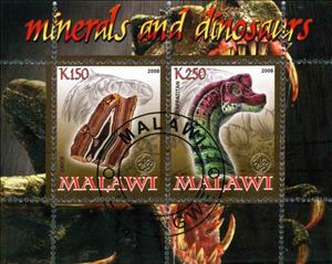 Mini Sheet, Minerals and Dinosaurs, Cinderellas,  , Animals (Fauna), Dinosaurs, Minerals