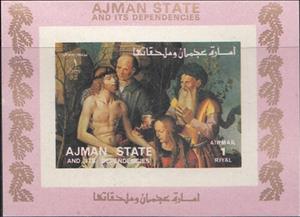 Souvenir Sheet, Descent from the Cross, Ajman,  , Paintings, Religion