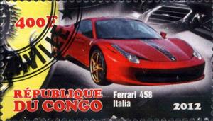 Stamp, Ferrari 458 Italia, Cinderellas,  , Cars