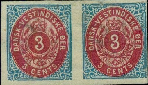 Se-tenant, Numeral of Value, Danish West Indies,  , Crowns and Coronets, Numbers