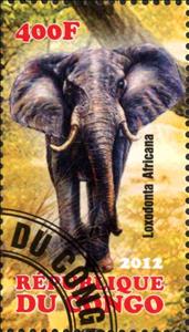 Stamp, Loxodonta Africana, Cinderellas,  , Animals (Fauna), Elephants