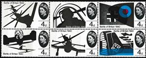 Se-tenant, 25th Anniversary of the Battle of Britain (phosphor), United Kingdom of Great Britain & Northern Ireland,  , Air Forces, Aircraft, Anniversaries and Jubilees