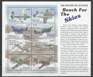 Mini Sheet, The History of Aviation - Reach for the Skies, Central African Republic,  , Air Forces, Aircraft, Aviation