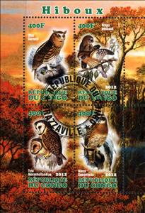 Mini Sheet, Hiboux, Cinderellas,  , Animals (Fauna), Birds, Owls