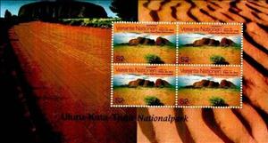 Booklet Pane, Uluru National Park, Australia (World Heritage 1987), UNO Vienna,  , UNESCO World Heritage Sites