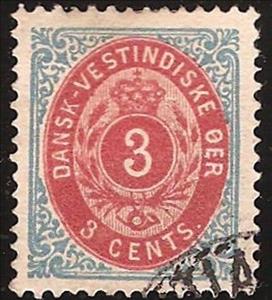 Stamp, Numeral of Value, Danish West Indies,  , Crowns and Coronets, Numbers