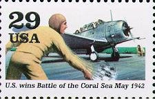 Divebomber and deck crewman (US wins Battle of The Coral Sea