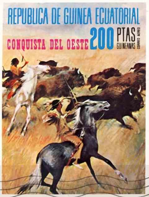 Indians hunting buffalos