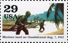 Marines land at Guadalcanal, Aug. 7