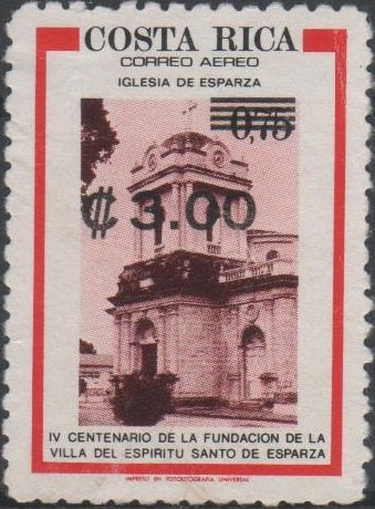 Church of Esparza surcharged