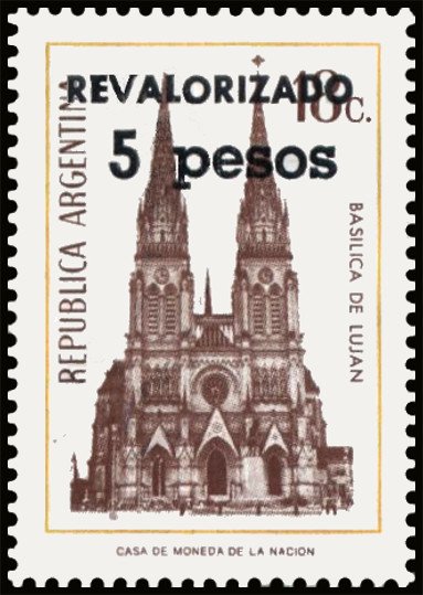 Basilica de Lujan, surcharged