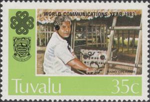 Stamp, Radio Operator, Tuvalu,  , Communication